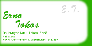 erno tokos business card