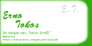 erno tokos business card